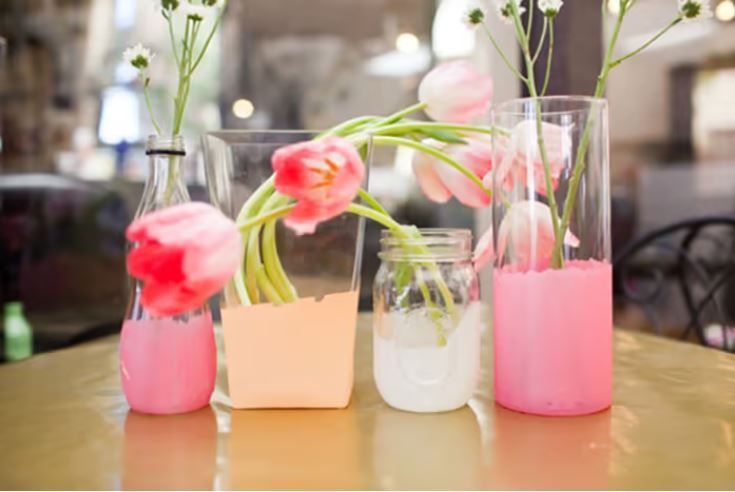 Add a touch of color to your flower vases with paint