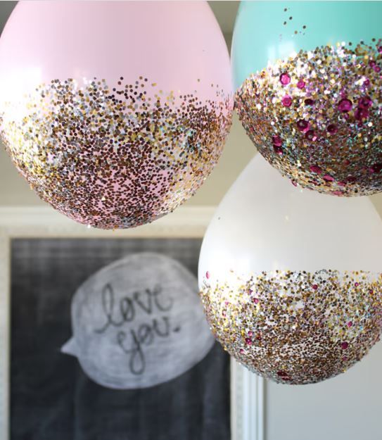 These glitter balloons will be the heart of your party