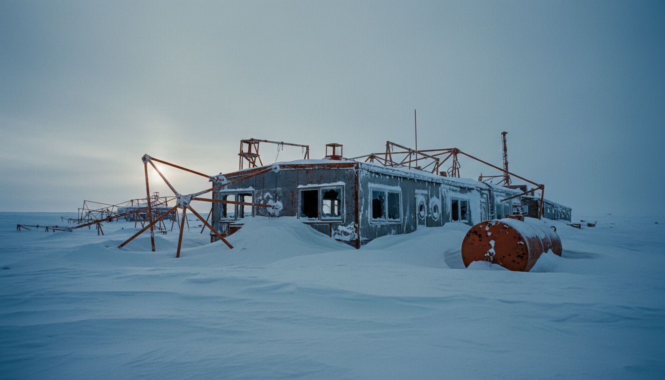 An Antarctic base left to the elements