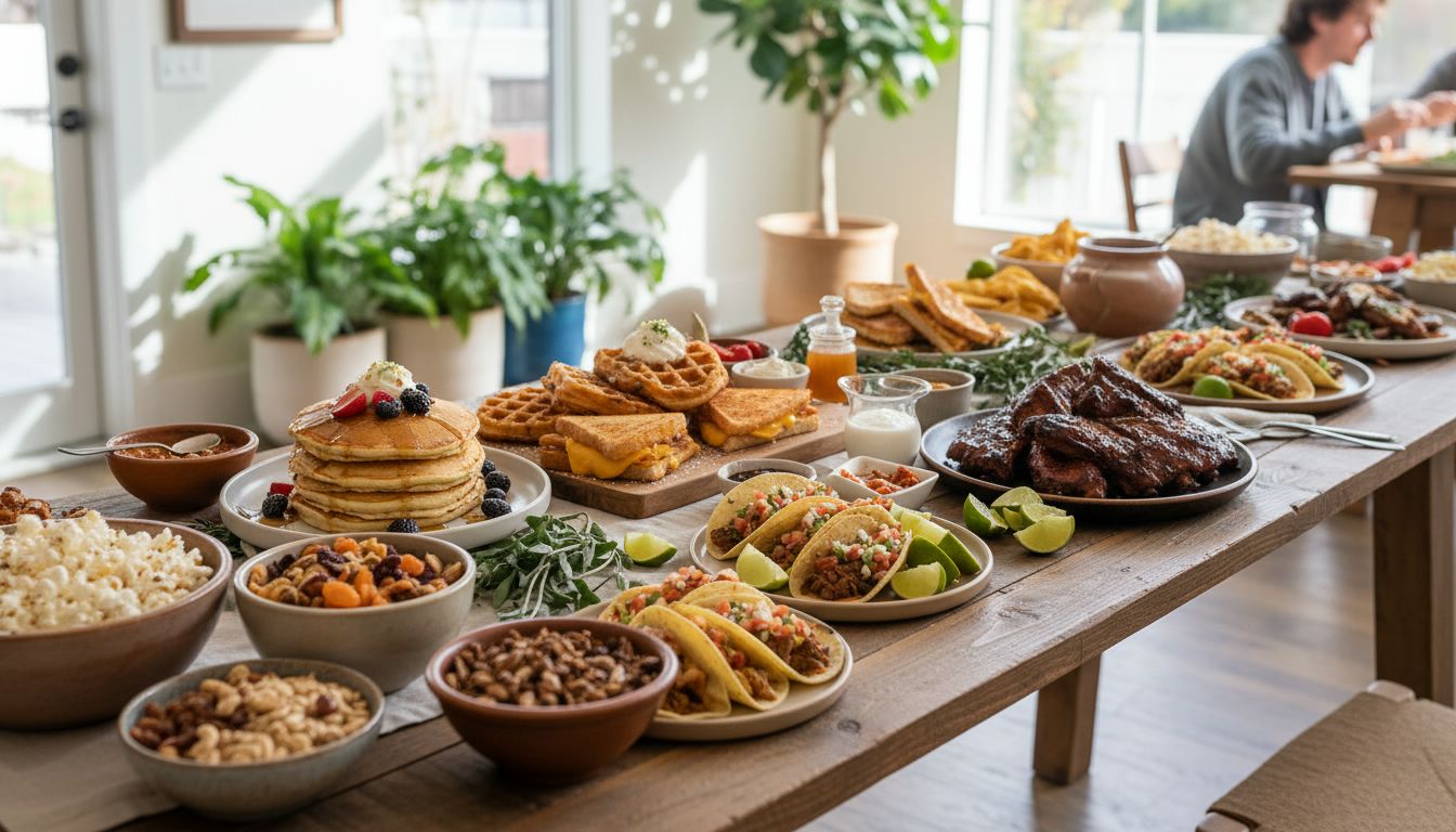 Breakfast, Lunch, Dinner and Snacks