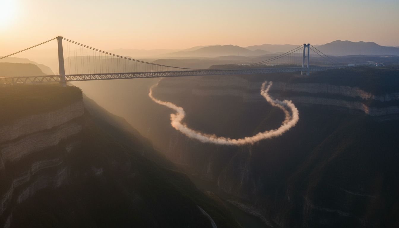 Sidu River Bridge, the rocket trick