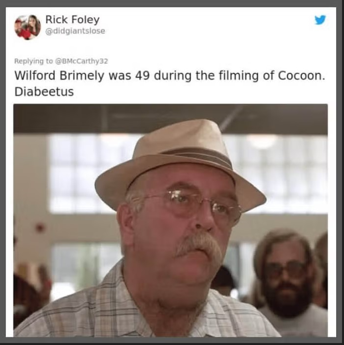 Wilford Brimley is not elderly