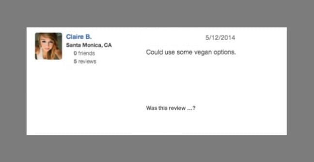 No vegan options