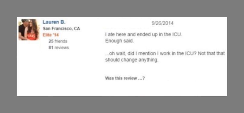 One-Star ICU Review, Literal Job Perk