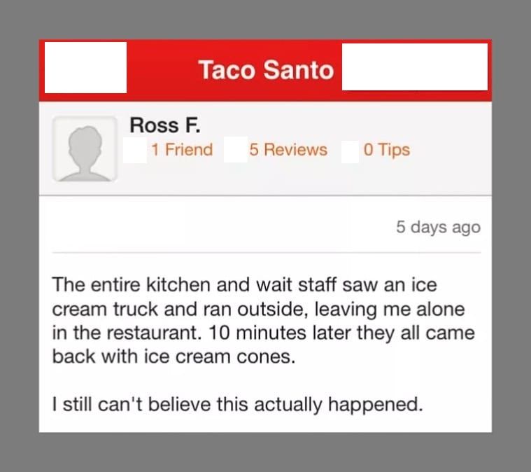 Staff Left For Ice Cream During Service