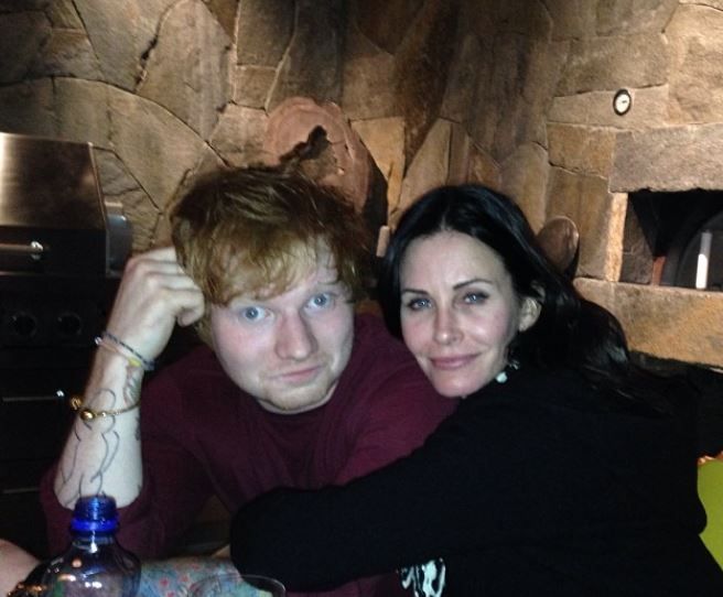 Courtney Cox and Ed Sheeran