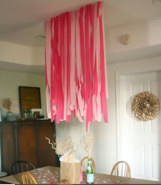 Instead of a garland, make these drapes from crepe paper