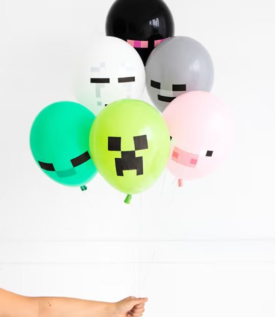 If your kid loves Minecraft, these balloons will work as the best decoration