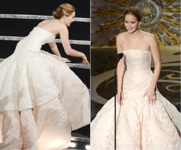 Jennifer Lawrence Trips, Gets Standing Ovation
