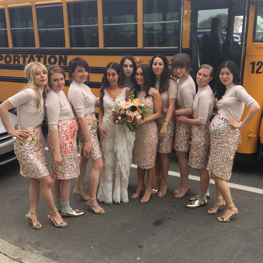Lena Dunham’s Offbeat Bridesmaid Look