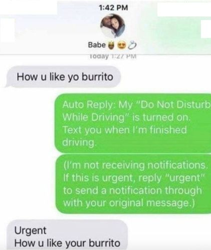 No, this burrito question cannot wait