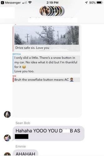 Pressing the snow button