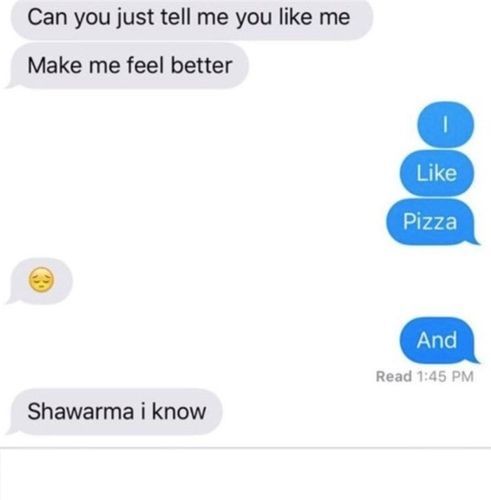 We finish each other’s shawarma